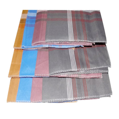 Wukusy men's king size formal handkerchiefs for office use, pack of 12, soft cotton cloths for health and beauty.