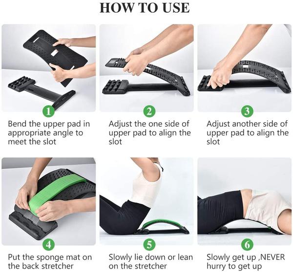 Wukusy 1666 multi-level back stretcher and posture corrector device for back pain relief, shown on a neutral background.