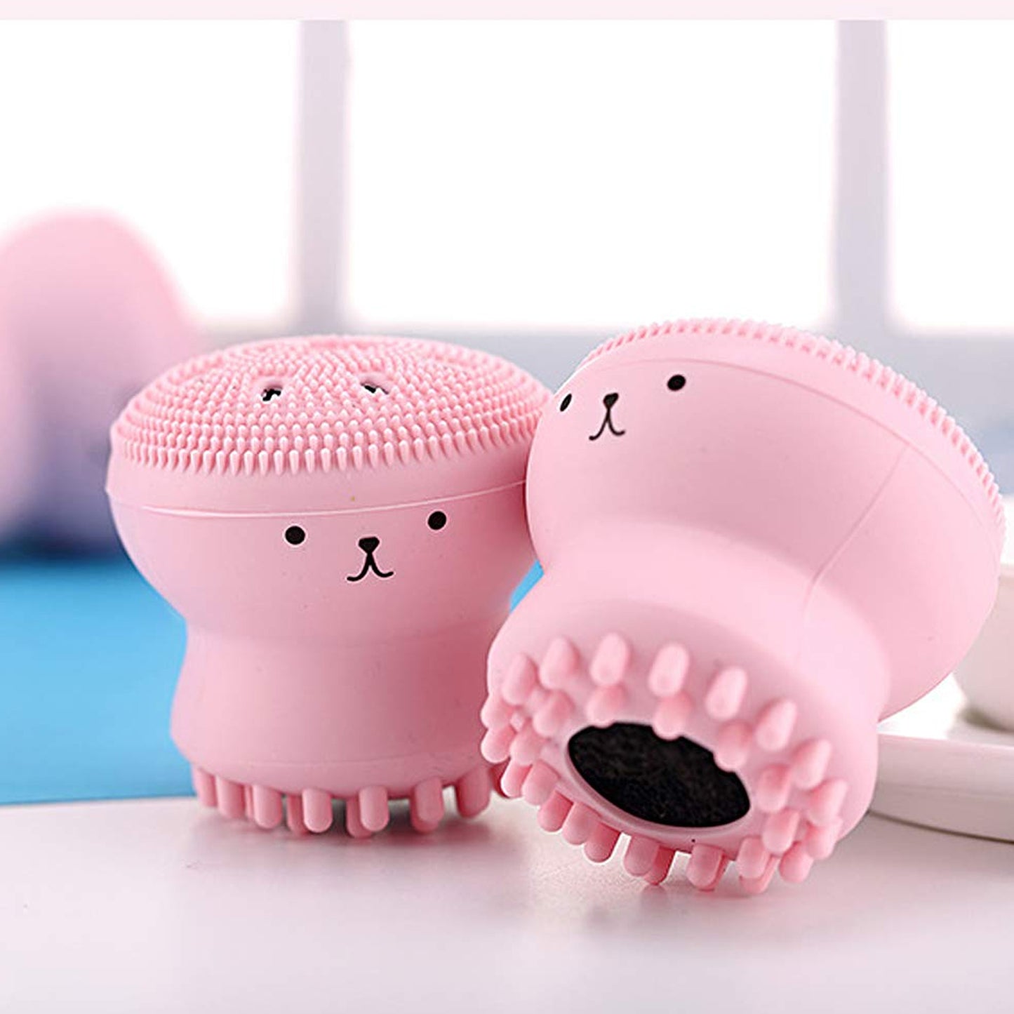 Wukusy Octopus-Shaped Silicone Facial Cleansing Brush for gentle skincare and face massaging.