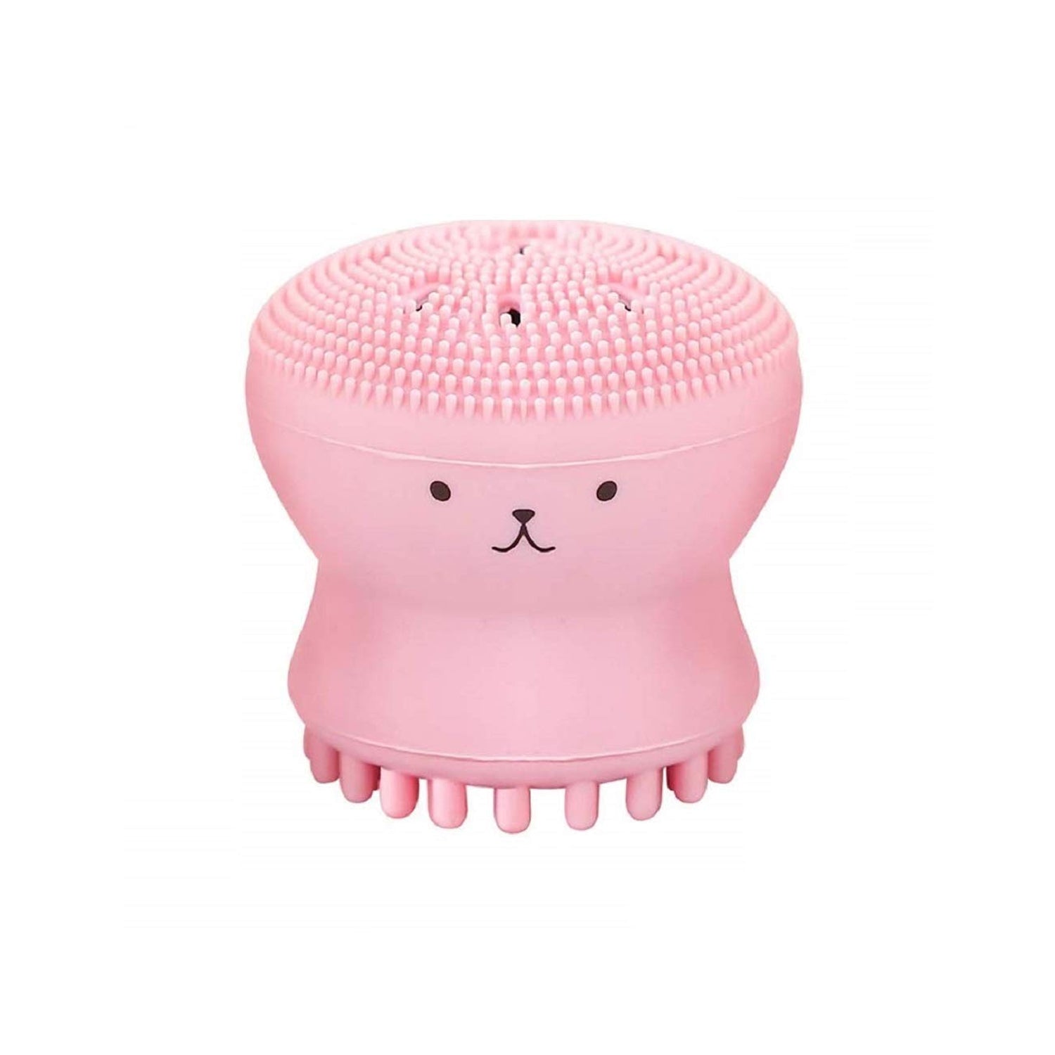 Wukusy octopus-shaped silicone facial cleansing brush and massager for skincare, with soft bristles for gentle face cleaning.