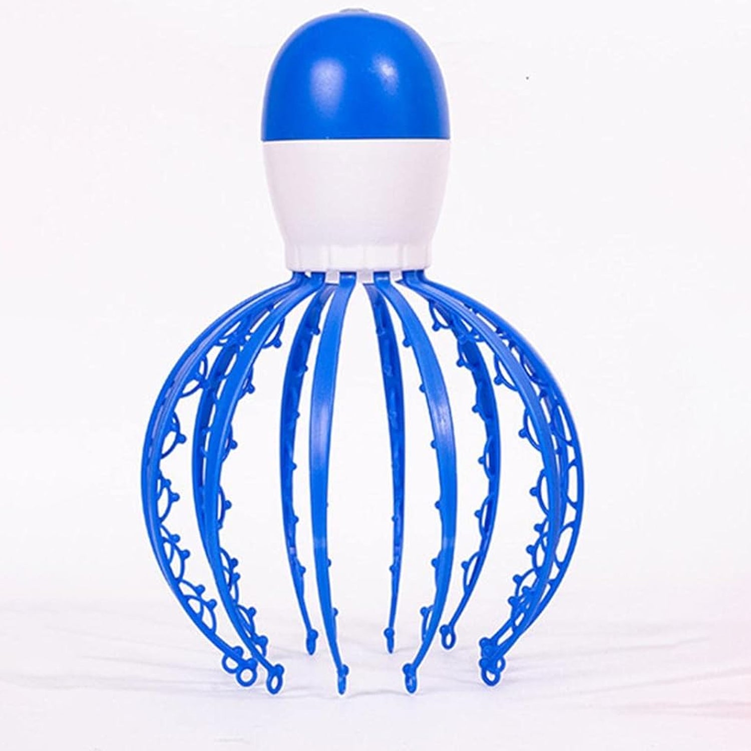 Wukusy electric octopus claw scalp massager in mixed colors, battery-operated head scratcher for stress relief and relaxation.