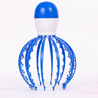 Wukusy electric octopus claw scalp massager in mixed colors, battery-operated head scratcher for stress relief and relaxation.