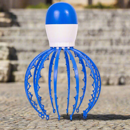 Wukusy electric octopus claw scalp massager in mixed colors, battery-operated head scratcher for stress relief and therapeutic massage.
