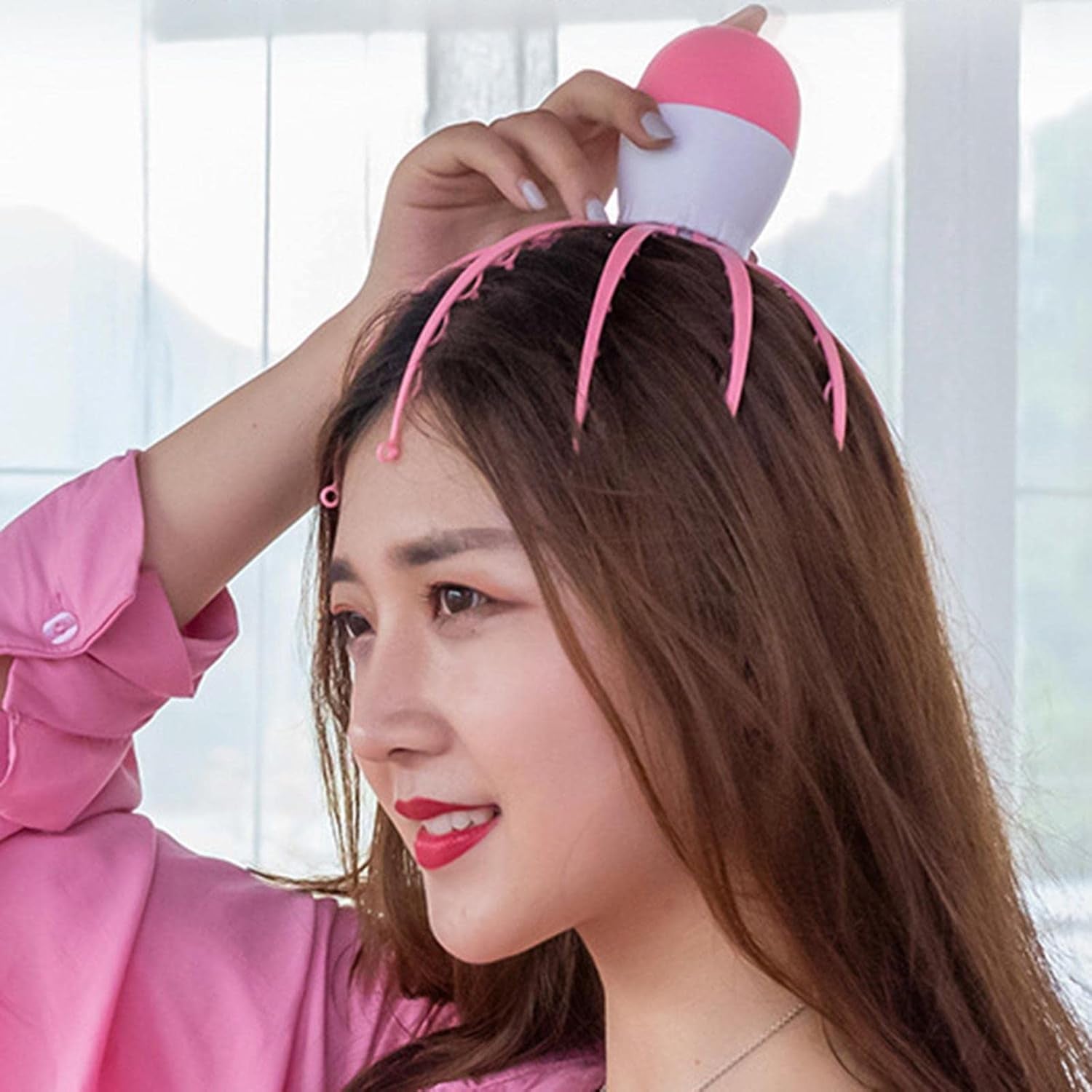 Wukusy electric octopus claw scalp massager in mixed colors, designed for stress relief and therapeutic head scratching.