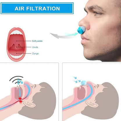 Wukusy 2-in-1 anti-snoring nose clip and air purifier device with plastic case, designed for improved breathing and sleep comfort.