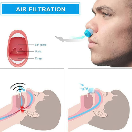 Wukusy 2-in-1 anti-snoring nose clip and air purifier device with plastic case, designed for improved breathing and sleep comfort.
