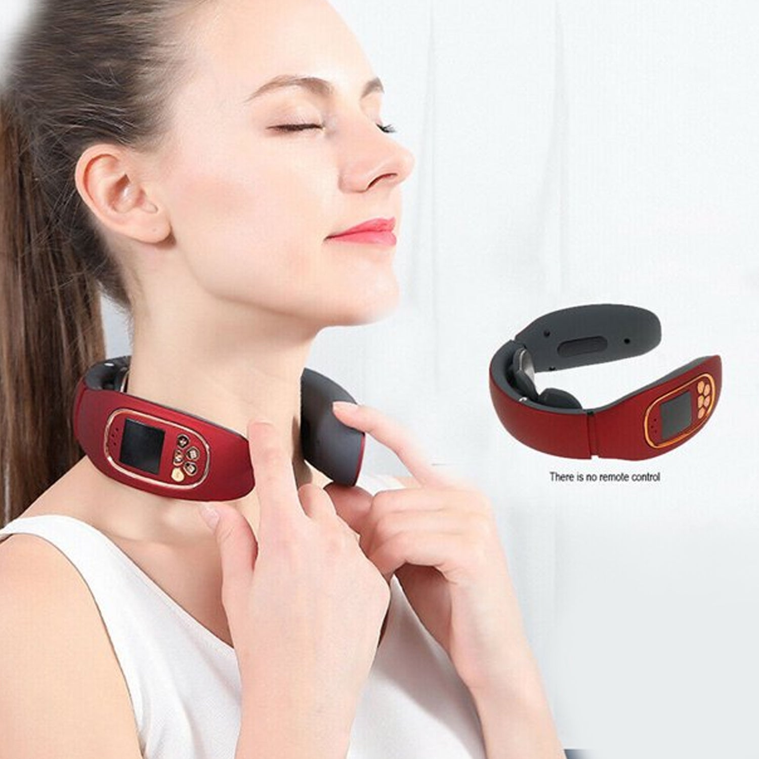 Wukusy 3-heads smart electric neck and back pulse massager with adjustable design for muscle relief and relaxation.