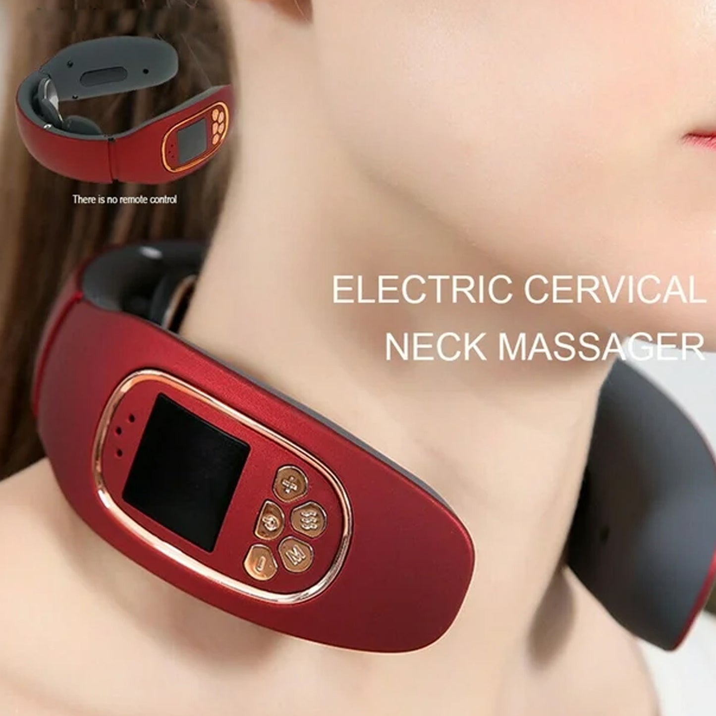 Wukusy 3 Heads Smart Electric Neck and Back Pulse Massager with adjustable settings on a white background.