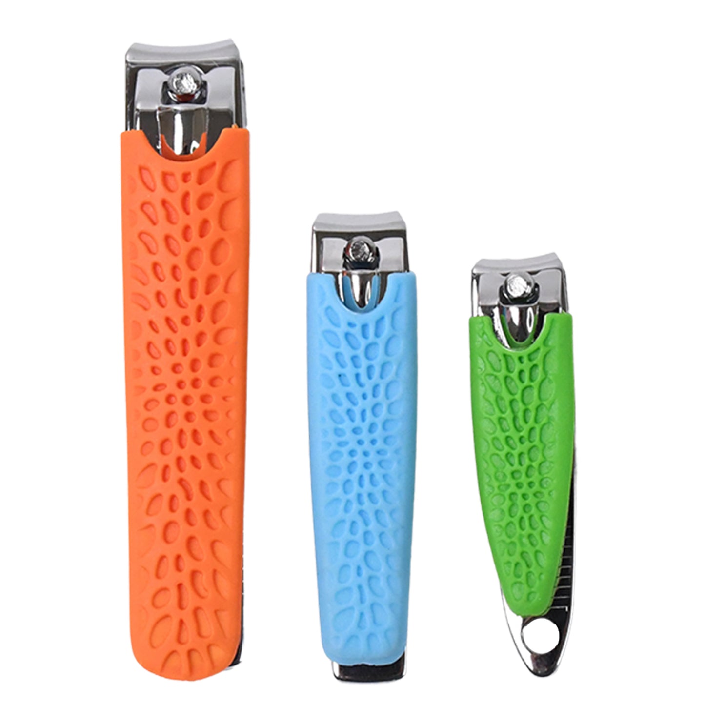 Wukusy 3-in-1 nail clipper set with large and small nail cutters, compact design for precise nail trimming in health and beauty.