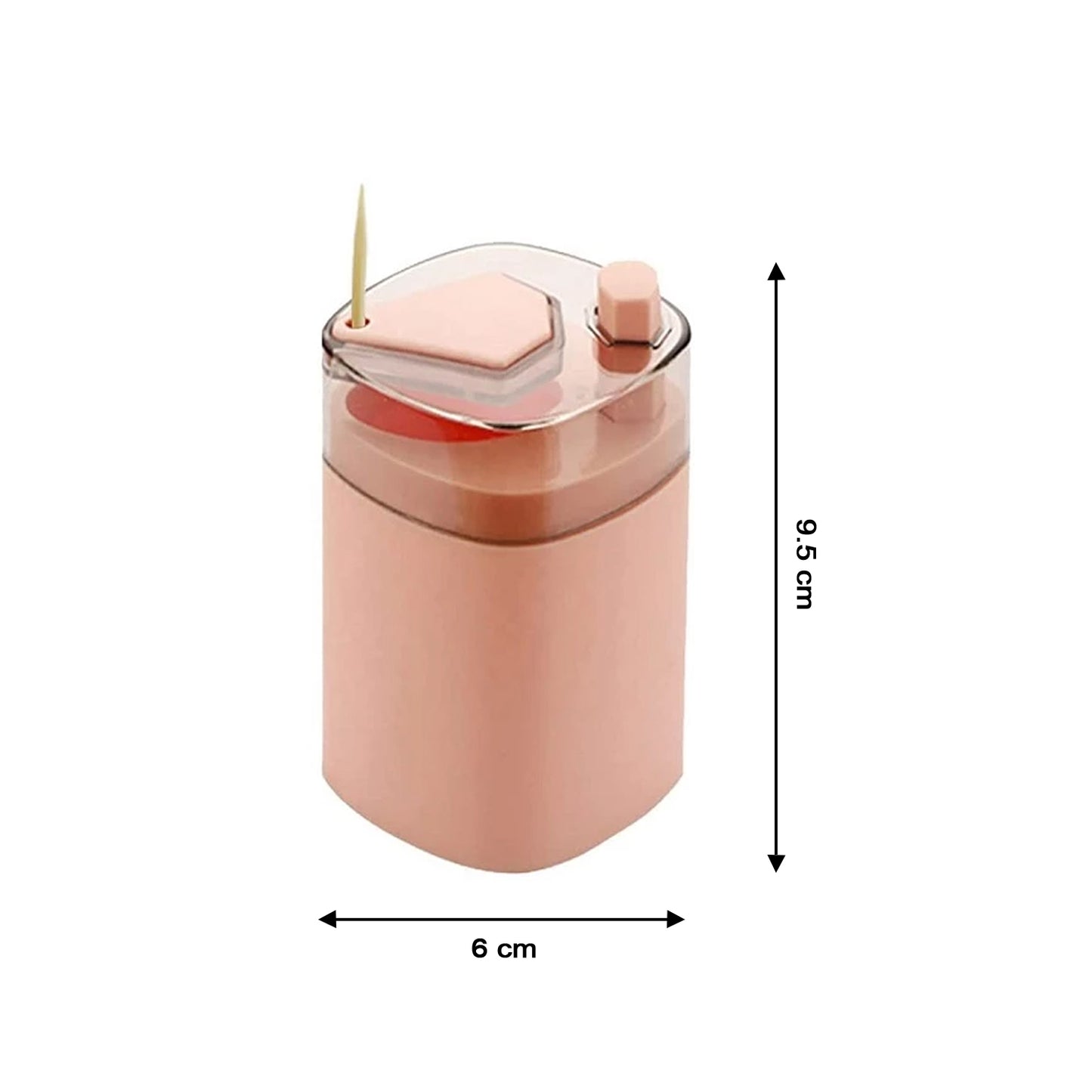 Wukusy automatic toothpick dispenser with pop-up design, compact storage box for kitchen or restaurant use, safe and durable container.