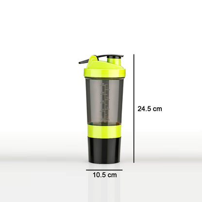 Wukusy Gym Shaker Bottle for protein shakes, durable plastic container with mixing mechanism, ideal for health and fitness use.