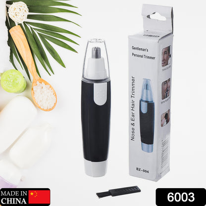 Wukusy 6003 Sharp Ear and Nose Hair Trimmer, professional heavy-duty steel nose clipper, battery-operated for personal grooming.