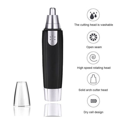 Wukusy 6003 Sharp New Ear and Nose Hair Trimmer, professional heavy-duty steel nose clipper, battery-operated for precise grooming.