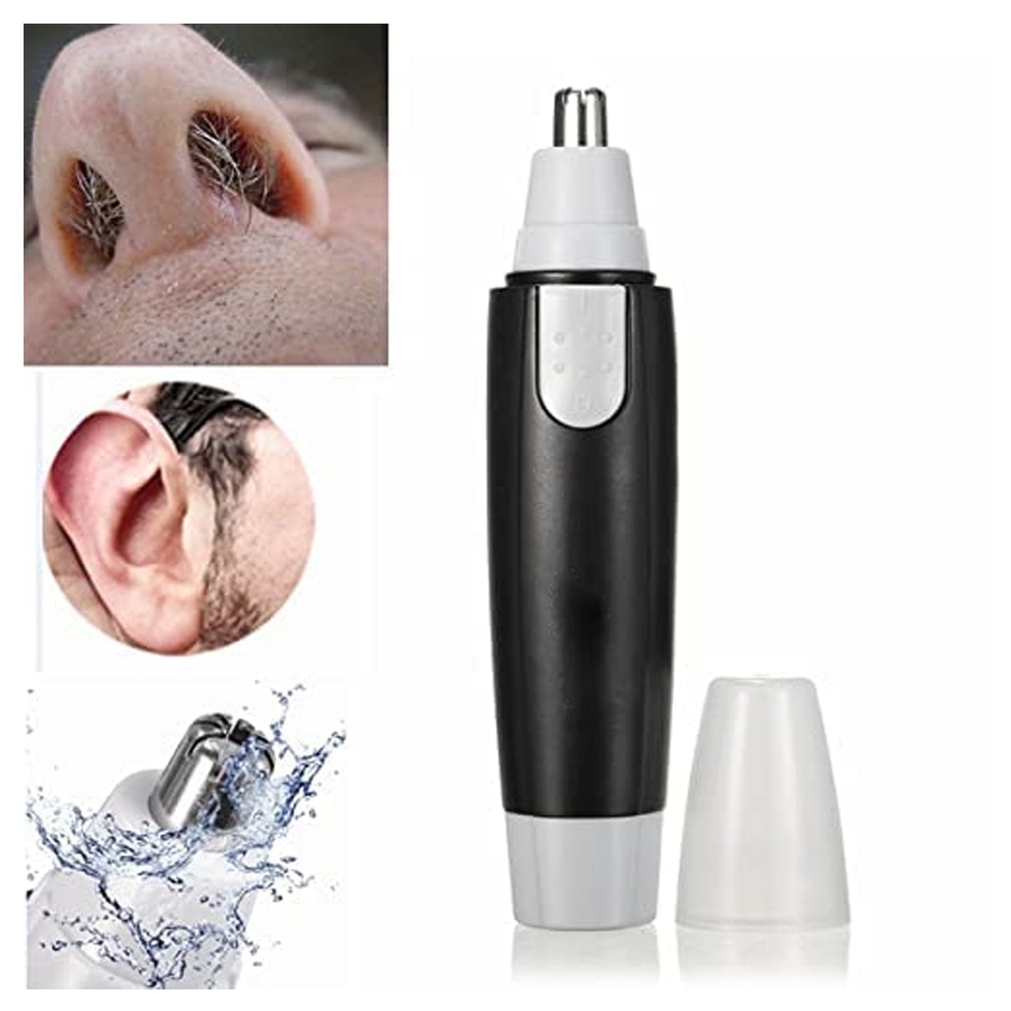 Wukusy 6003 Sharp New Ear and Nose Hair Trimmer, professional heavy-duty steel nose clipper, battery-operated for grooming.