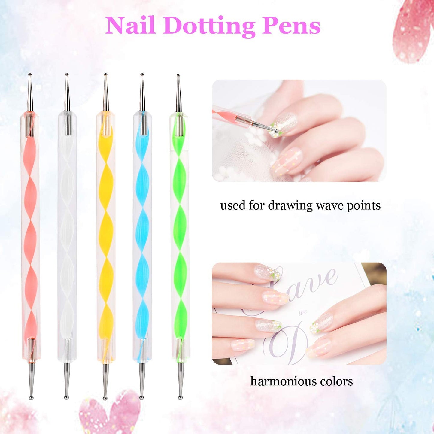 Wukusy Nail Art Point Pen and Set for women, used for detailed nail designs and fashion beauty applications.