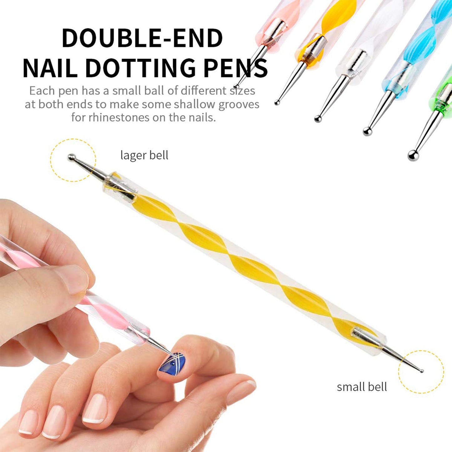 Wukusy Nail Art Point Pen and Set for women and ladies, used for fashionable nail designs in health and beauty.
