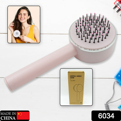 Wukusy air cushion massage brush with long handle, self-cleaning, anti-static hair comb for detangling all hair types.