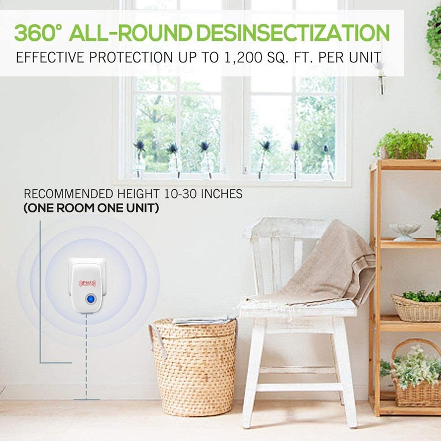 Wukusy Ultrasonic Pest Repeller device repels rats, cockroaches, mosquitoes, and rodents for home pest control.