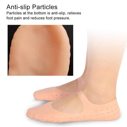 Wukusy Anti-Crack Silicone Gel Foot Protector Moisturising Socks for cracked heels and dry skin, designed for foot care and comfort.