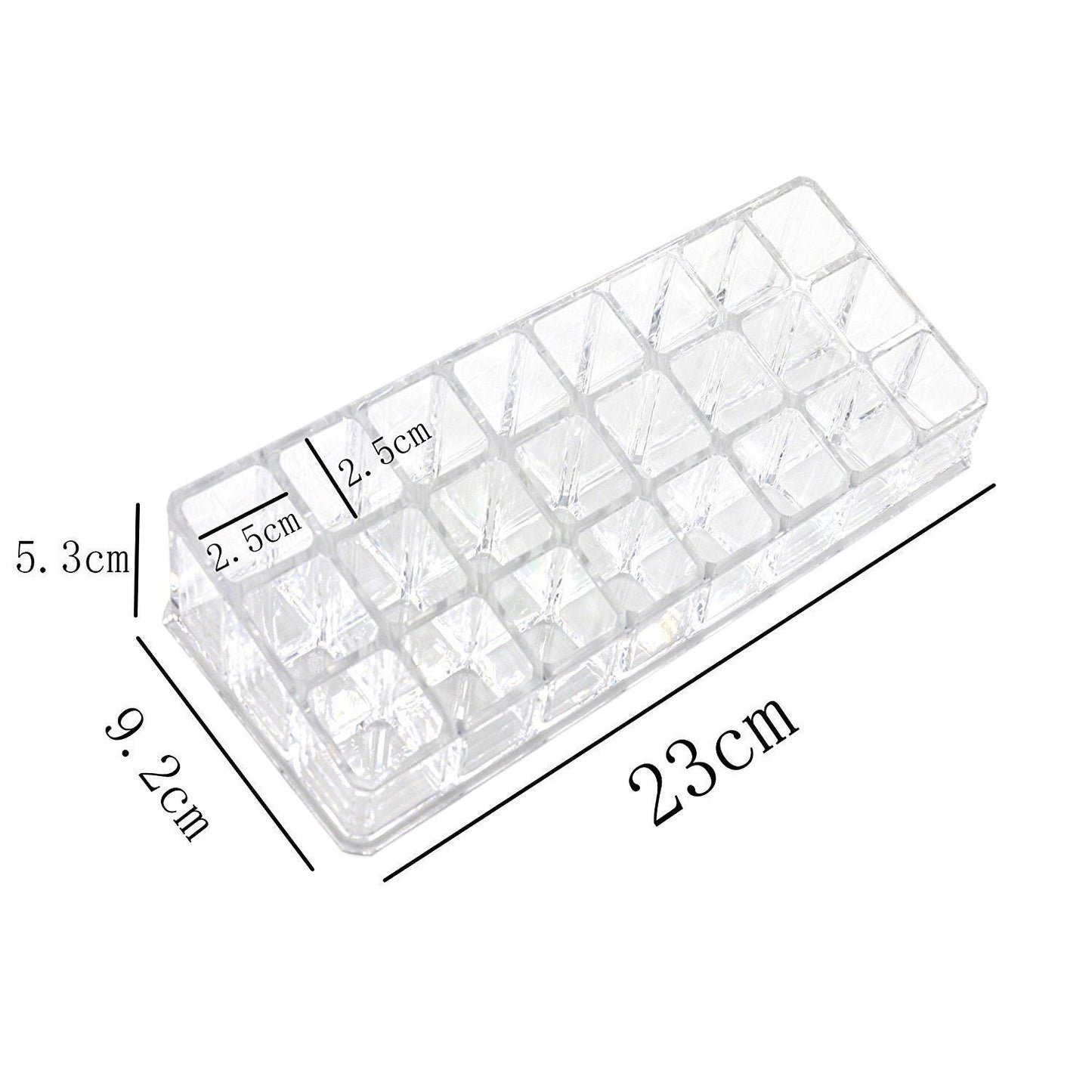 Wukusy acrylic multi-purpose lipstick display stand with 24 sections for organizing cosmetics and beauty products.