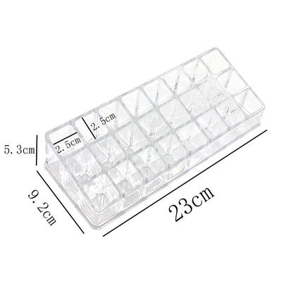 Wukusy acrylic multi-purpose lipstick display stand with 24 sections for organizing cosmetics and beauty products.