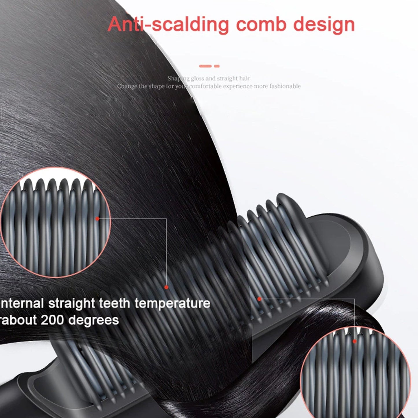 Wukusy HQT-909B hair straightener used on scalp, designed for hair styling and head massage in health and beauty routine.