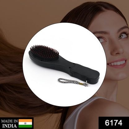 Wukusy Electric Vibrating Hair Comb Massager in black, with ergonomic handle and vibrating bristles for scalp relaxation and hair health.