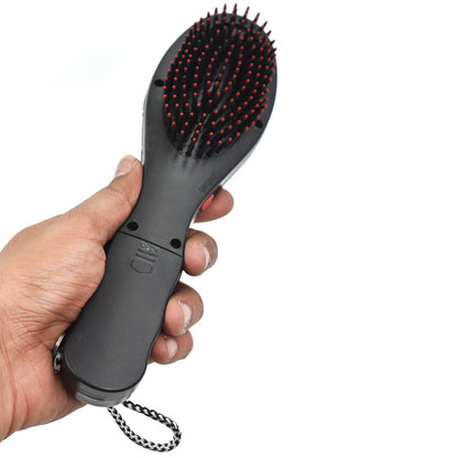 Wukusy Electric Vibrating Massager Comb Hair Brush for scalp massage and hair care, in black with ergonomic handle