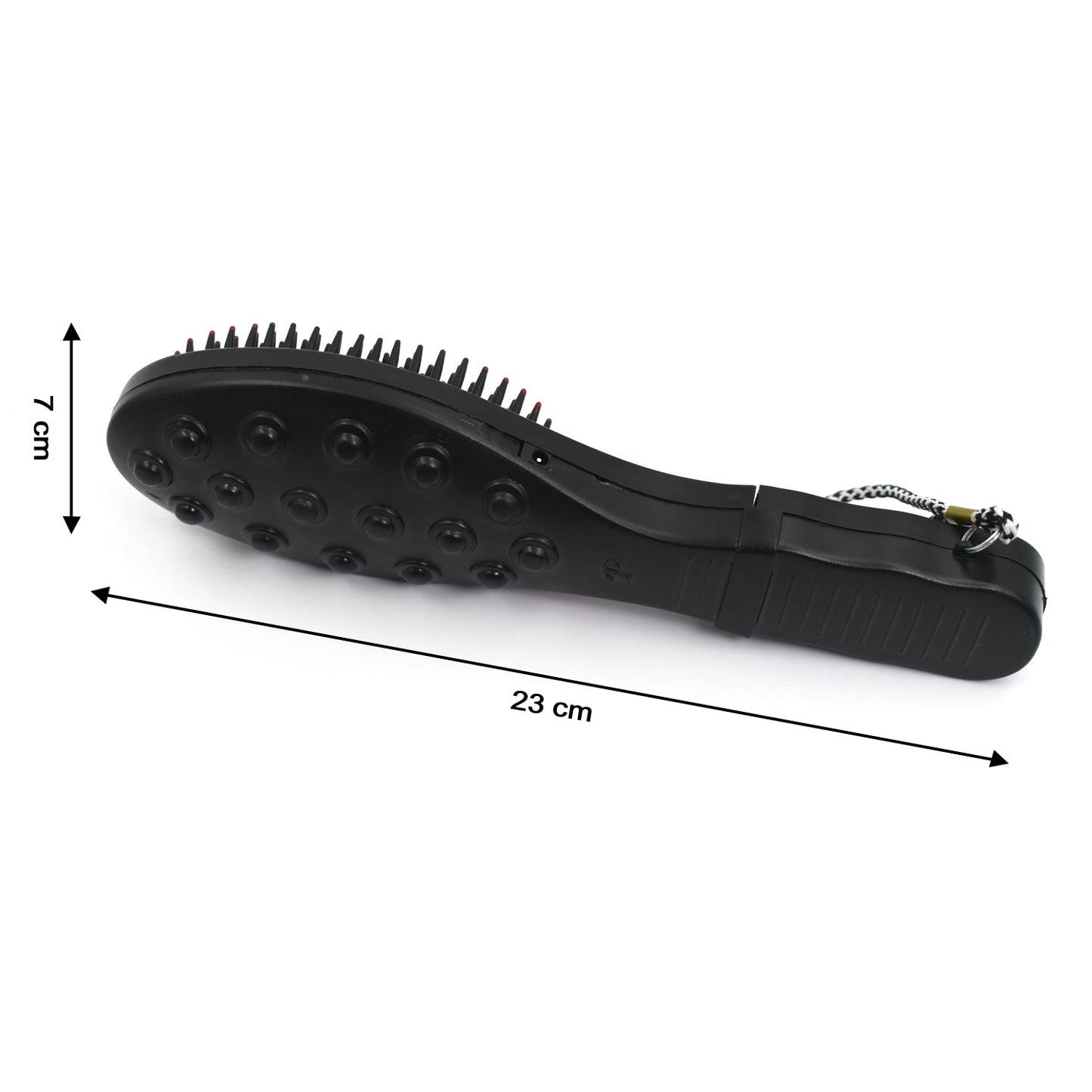 Wukusy electric vibrating massager comb for scalp and hair, featuring a sleek black design for relaxing hair and scalp massage.