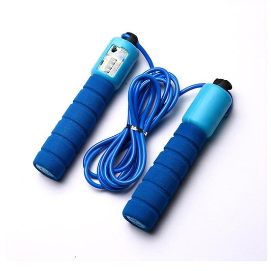Wukusy 635 electronic counting skipping rope, 9 feet long, with digital display, suitable for fitness and cardiovascular workouts.