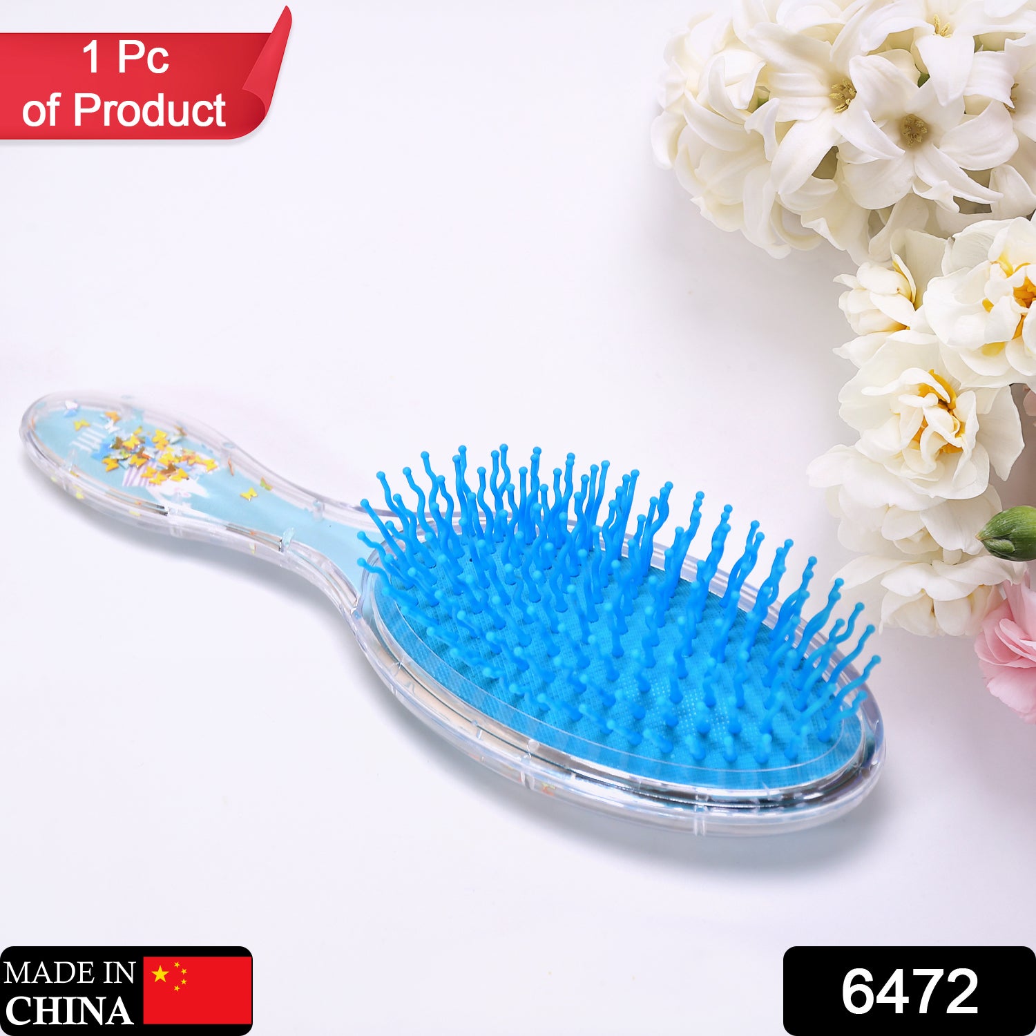 Wukusy children's hair brush for detangling, anti-static, soft massage, suitable for braids, curls, straight, wet or dry hair, multi-design