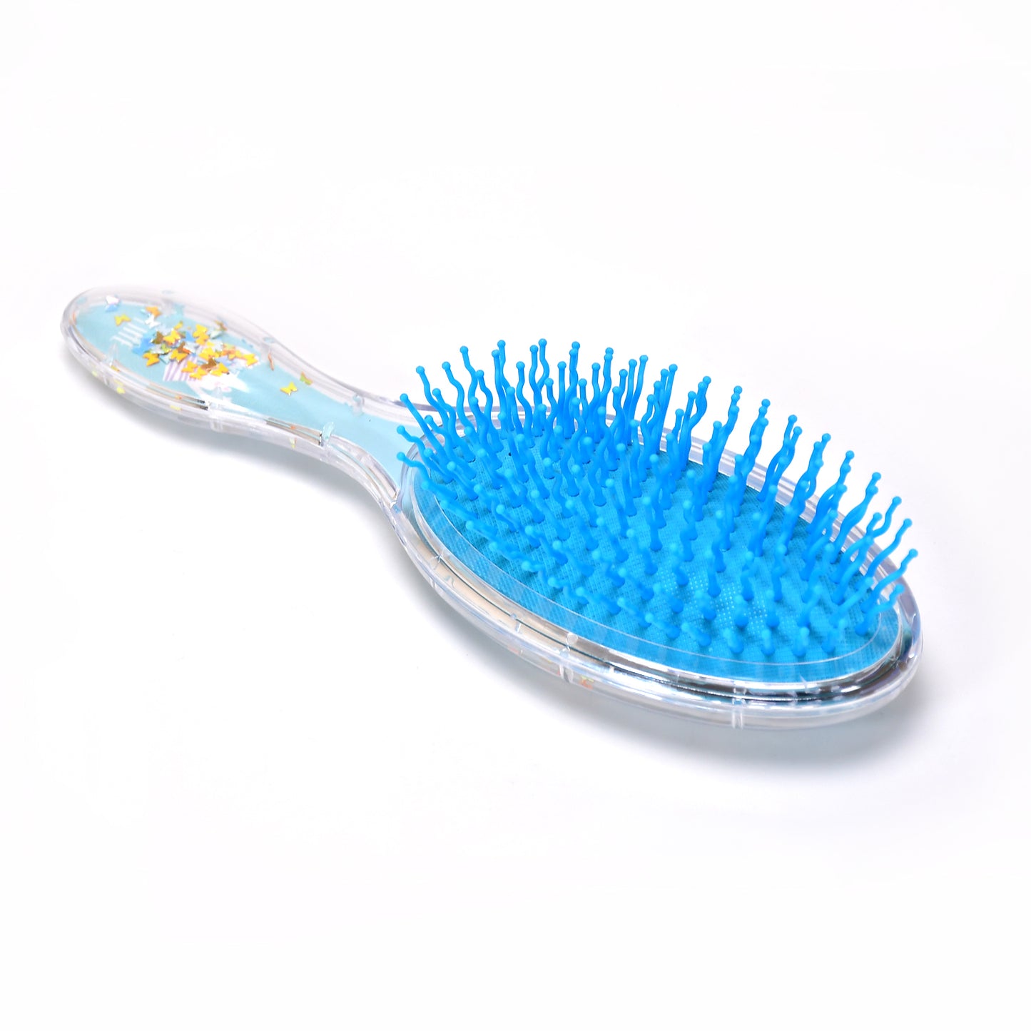 Wukusy kids hair brush with anti-static soft bristles, suitable for detangling curly, straight, long, or short hair on wet or dry hair.