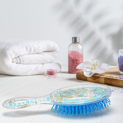 Wukusy children's hair brush with anti-static, soft bristles for detangling and massage on curly, straight, long or short hair.
