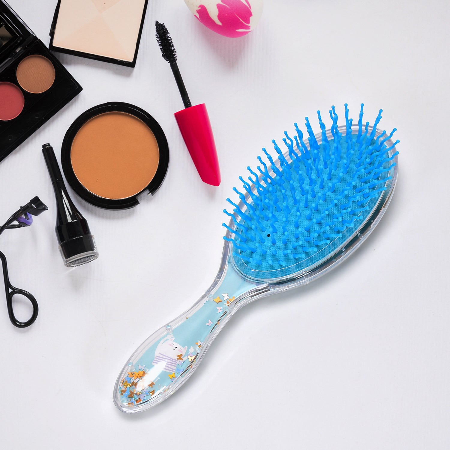 Wukusy kids hair brush with anti-static soft bristles for detangling curly, straight, long or short hair on wet or dry hair.