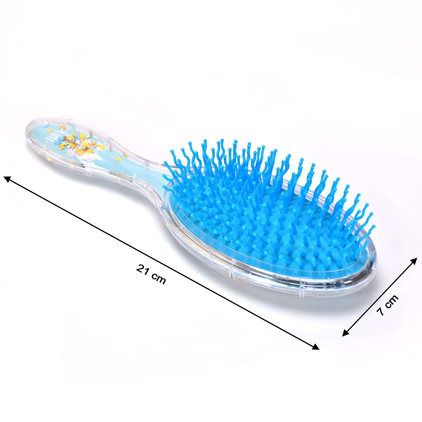 Wukusy kids' hair brush with anti-static soft bristles for detangling curly, straight, long or short hair, wet or dry, in multiple designs.