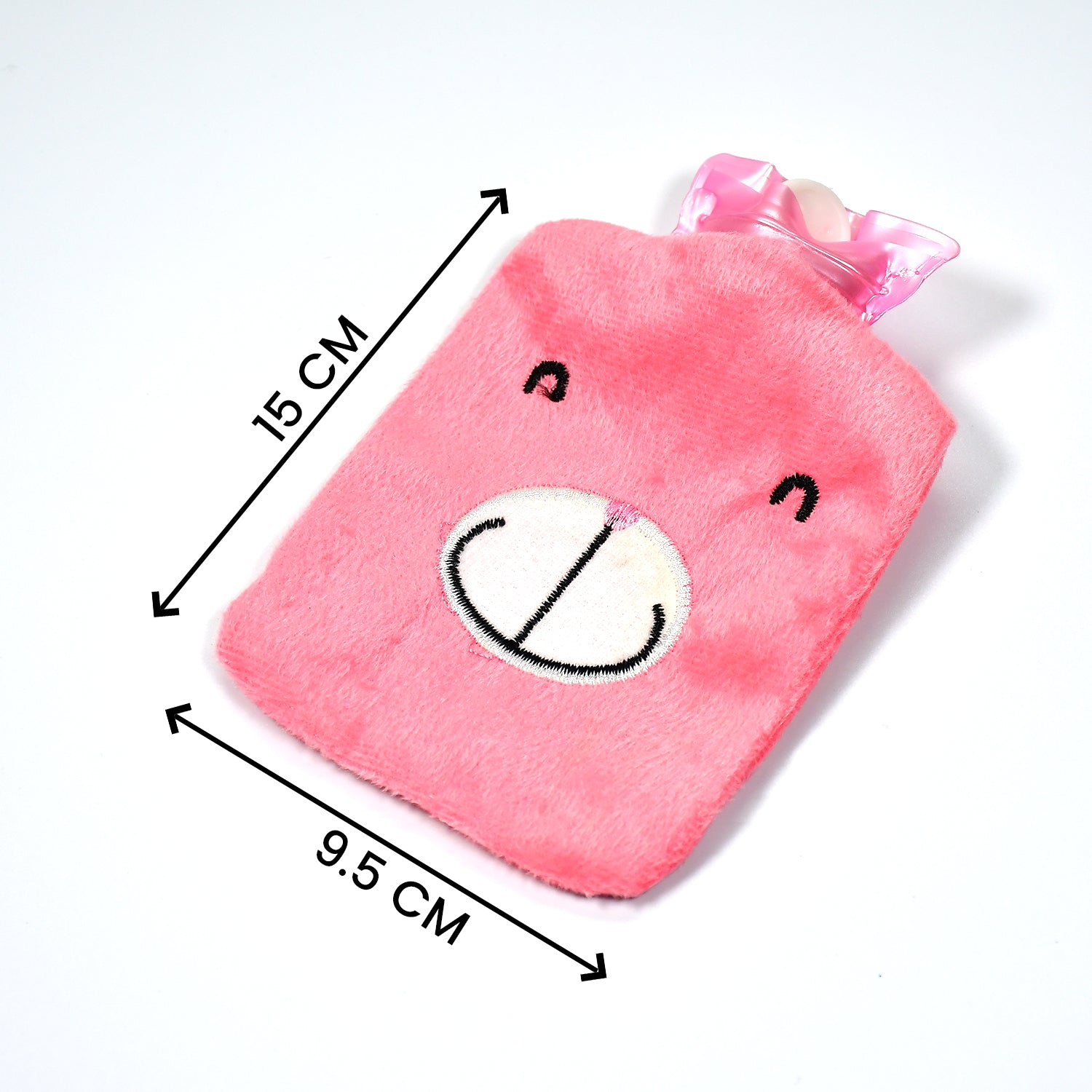 Pink Wukusy small hot water bag with cover for pain relief, neck, shoulder, hand, feet warmer, and menstrual cramp relief.