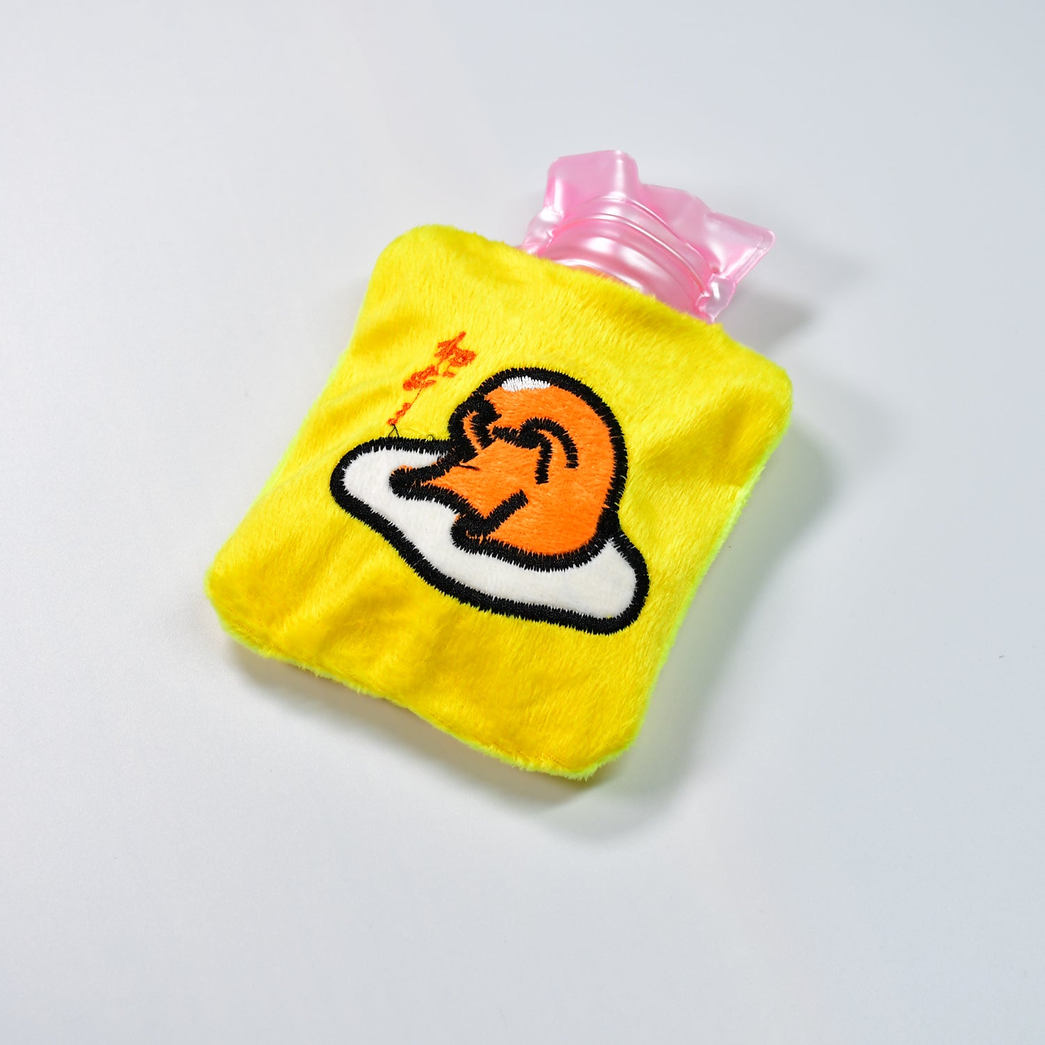 Wukusy yellow duck head small hot water bag with cover for pain relief, neck, shoulder, hand, feet warmer, menstrual cramps.