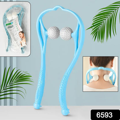 Wukusy Neck Shoulder Massager in black, portable design for back and waist relief, suitable for men and women, 13.5x7.08 inches.