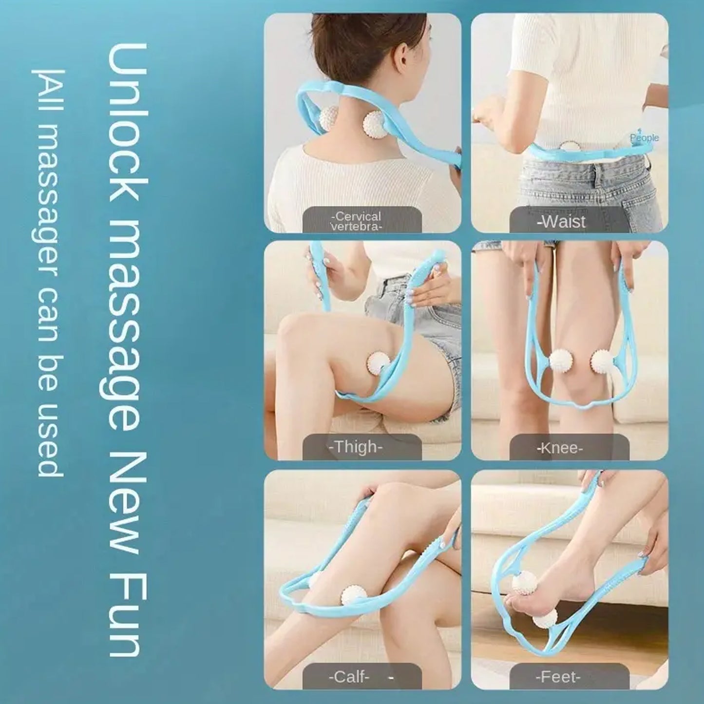 Wukusy neck and shoulder massager, portable 13.5x7.08 inches, designed to relieve back and waist tension for men and women.