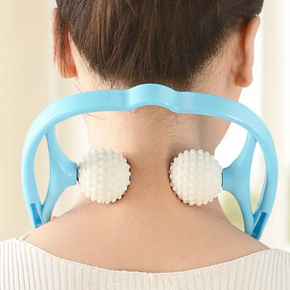 Wukusy portable neck and shoulder massager, 13.5x7.08 inches, relieving back and waist tension for men and women.