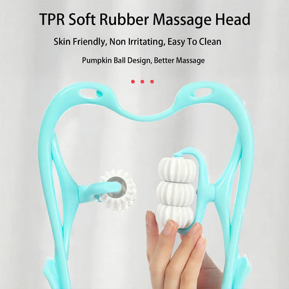 Wukusy neck and shoulder massager, portable 13.5x7.08 inches, relieving back and waist pain for men and women.