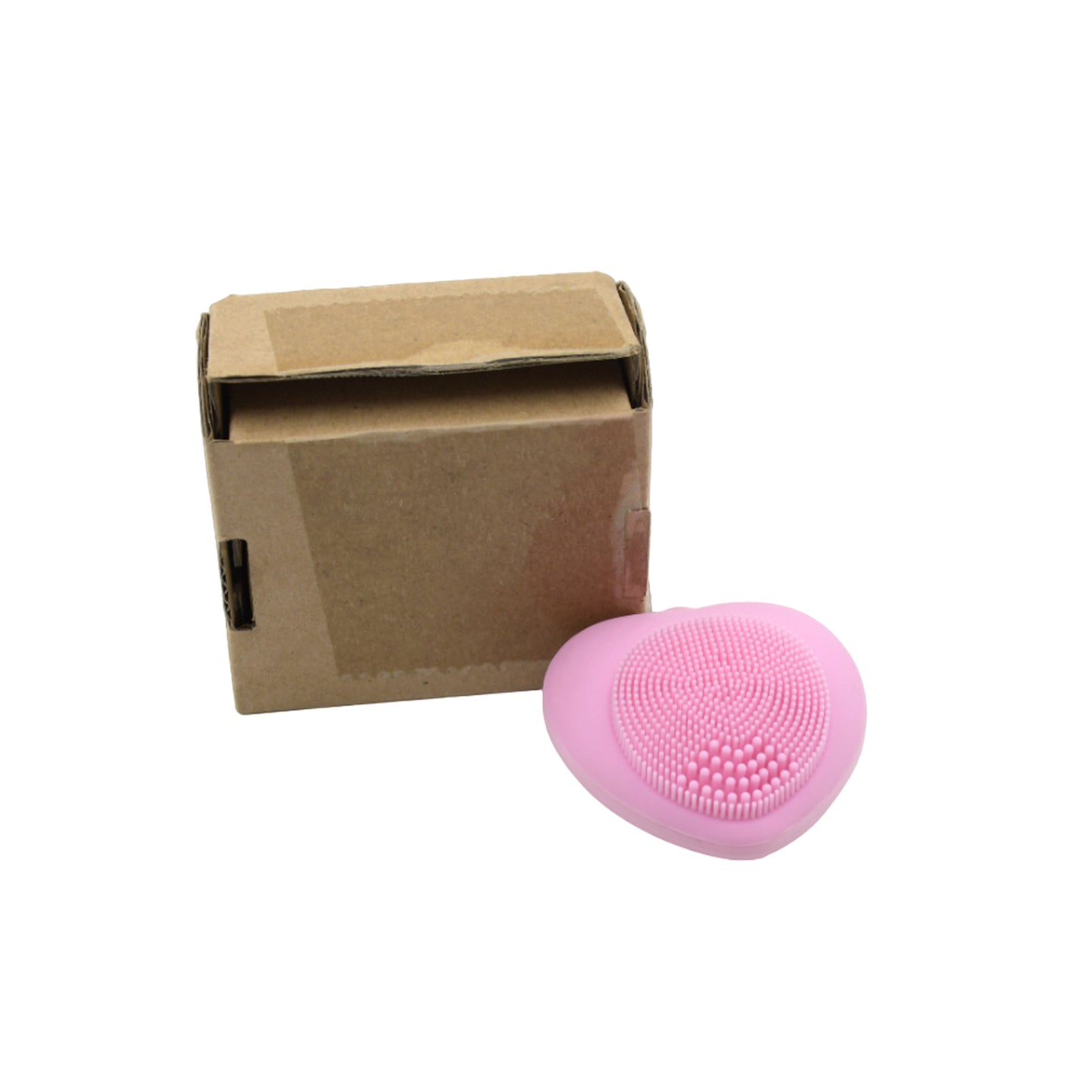 Wukusy waterproof silicone facial cleansing brush with heart shape, exfoliating face scrubber for deep skin care and cleansing at home.
