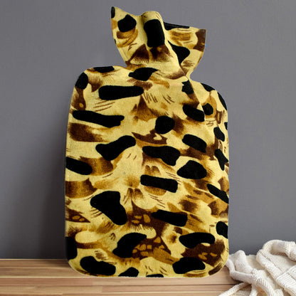 Large Wukusy rubber hot water heating pad bag for pain relief, shown filled with water and ready for use.