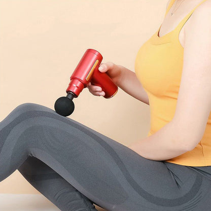 Wukusy Deep Tissue Percussion Massage Machine for pain relief, handheld device with multiple attachments for muscle relaxation and recovery.