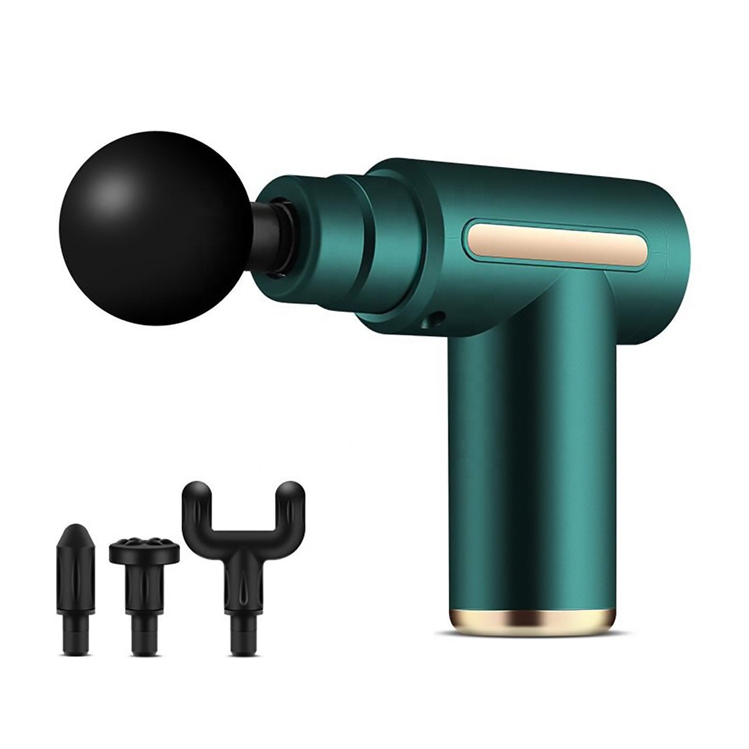 Wukusy deep tissue percussion massage machine for pain relief, handheld health and beauty device with multiple attachment heads.