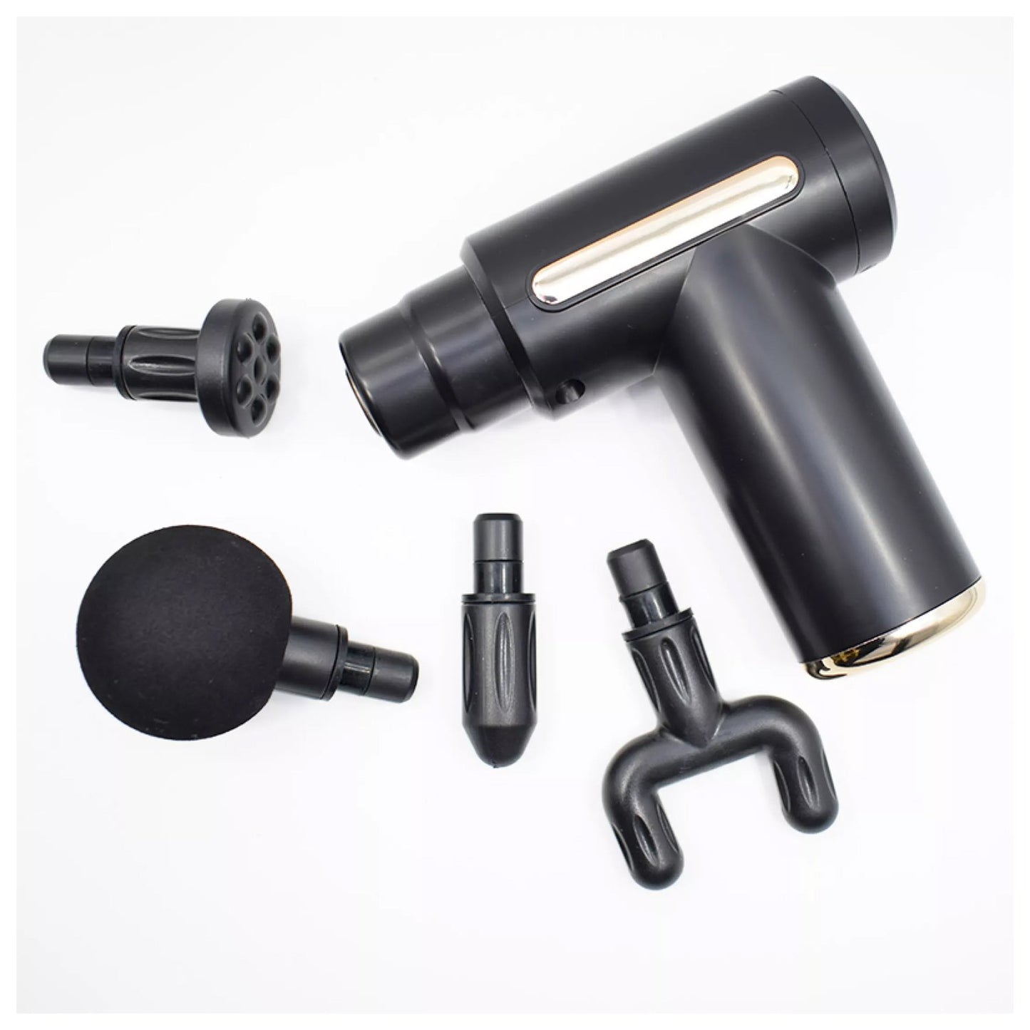 Wukusy Deep Tissue Percussion Body Massage Machine for pain relief, with ergonomic handle and multiple massage heads.