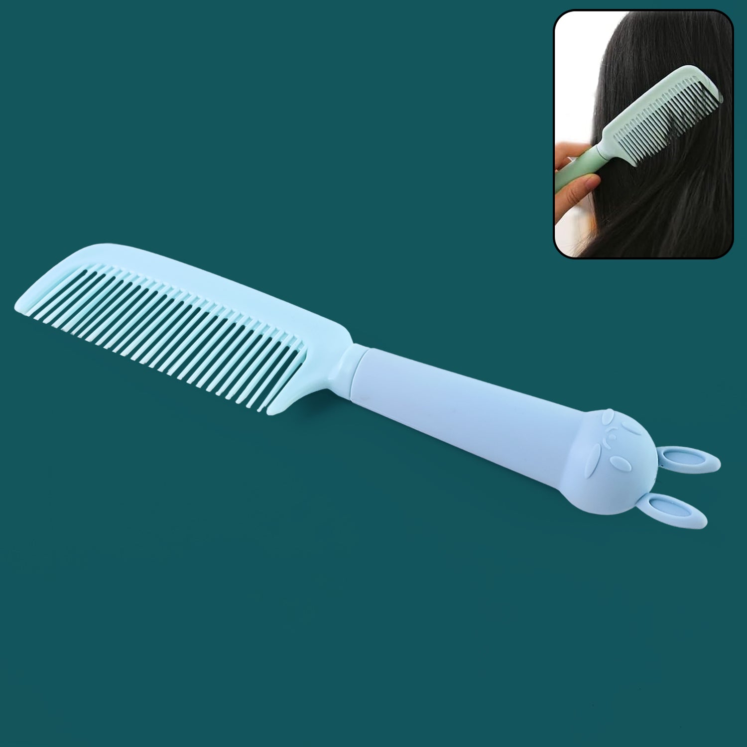 Wukusy adorable bunny detangling comb for hair, made of plastic, with a cute bunny shape, perfect for gentle hair detangling.
