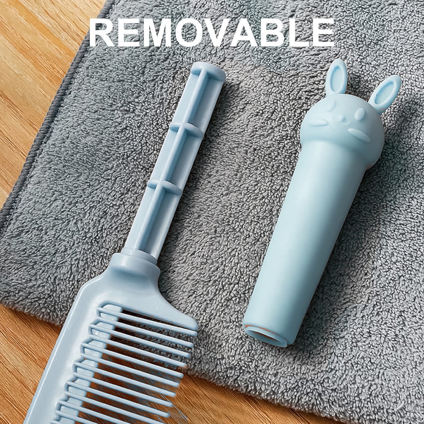 Wukusy adorable bunny detangling comb for hair, made of plastic, with a cute bunny design, ideal for gentle hair detangling.