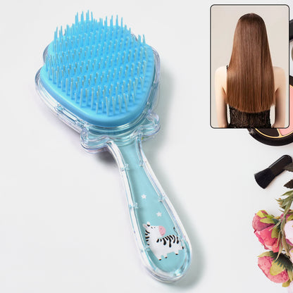 Wukusy cartoon hair brush and massage shower comb, wet salon style, designed for gentle hair care and scalp massage.