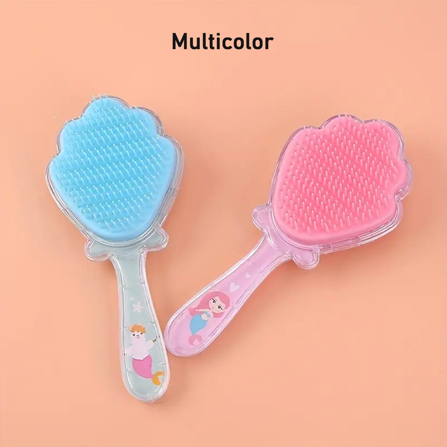 Wukusy cartoon hair brush massage shower comb, wet salon style, with soft bristles for gentle scalp massage and detangling.